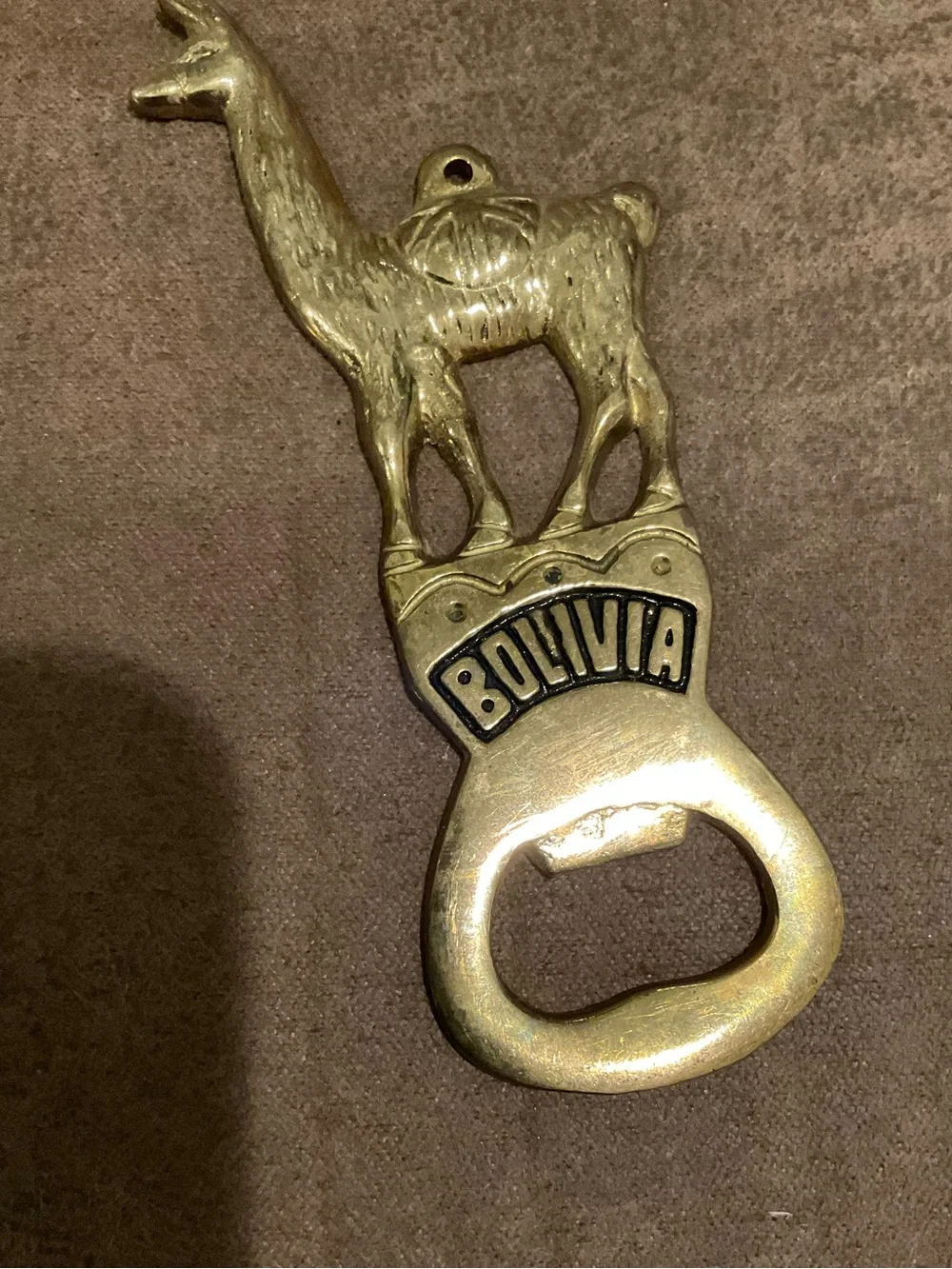 Vintage Brass Bolivia Llama Bottle Opener